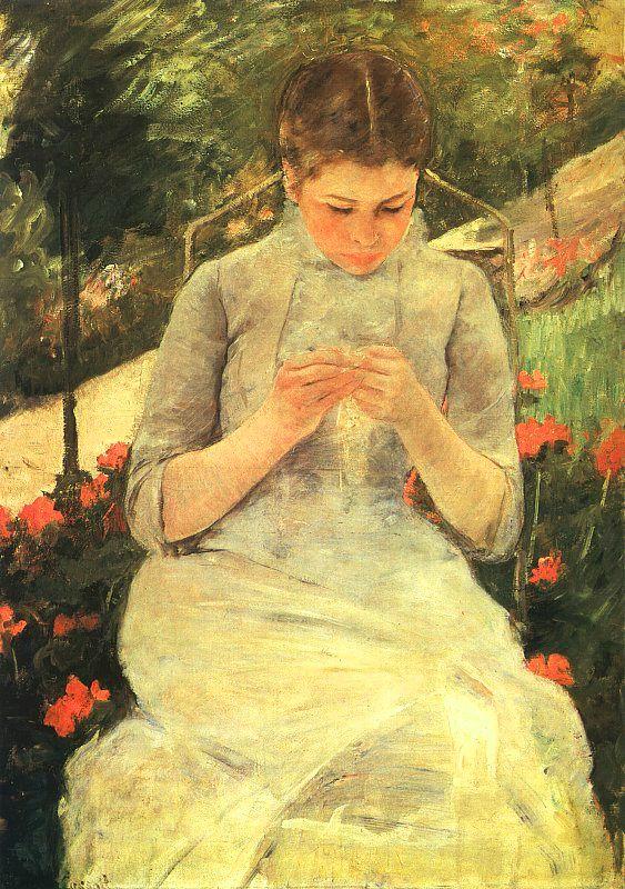 Mary Cassatt Girl Sewing oil painting picture
